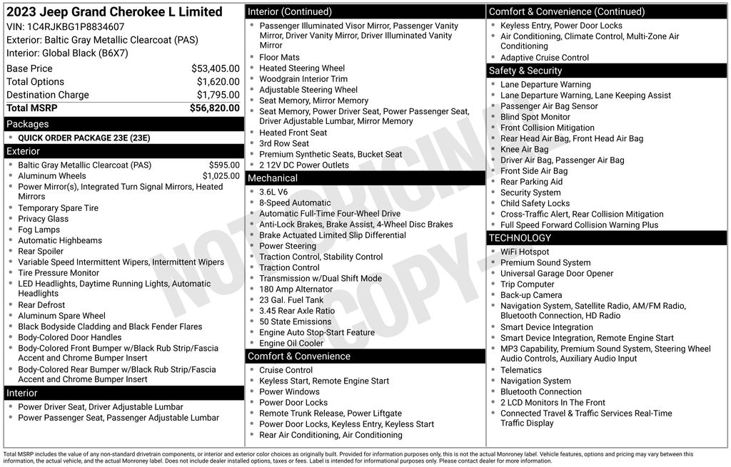 jeep grand cherokee l 2023 1C4RJKBG1P8834607 image jeep grand cherokee l 2023 1C4RJKBG1P8834607 image